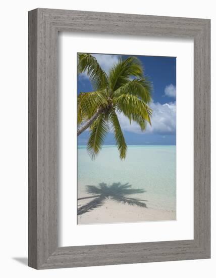 Cook Islands, Aitutaki. One Foot Island. White Sand Beach with Trees-Cindy Miller Hopkins-Framed Photographic Print