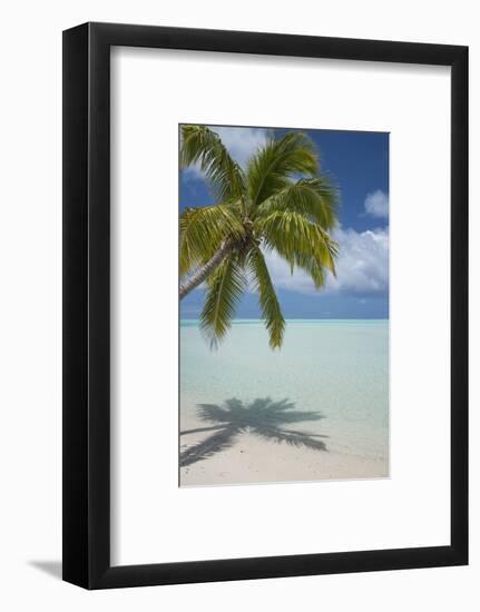 Cook Islands, Aitutaki. One Foot Island. White Sand Beach with Trees-Cindy Miller Hopkins-Framed Photographic Print