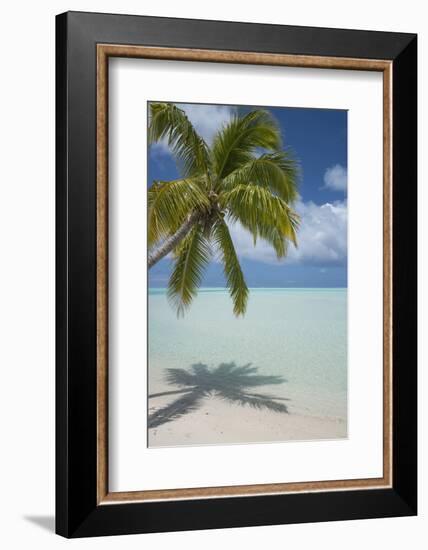 Cook Islands, Aitutaki. One Foot Island. White Sand Beach with Trees-Cindy Miller Hopkins-Framed Photographic Print