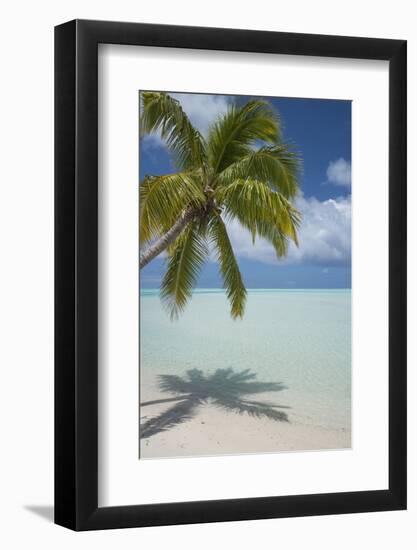 Cook Islands, Aitutaki. One Foot Island. White Sand Beach with Trees-Cindy Miller Hopkins-Framed Photographic Print