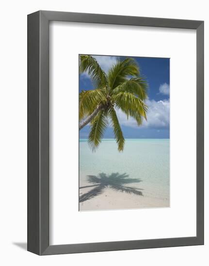 Cook Islands, Aitutaki. One Foot Island. White Sand Beach with Trees-Cindy Miller Hopkins-Framed Photographic Print