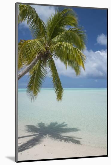 Cook Islands, Aitutaki. One Foot Island. White Sand Beach with Trees-Cindy Miller Hopkins-Mounted Photographic Print