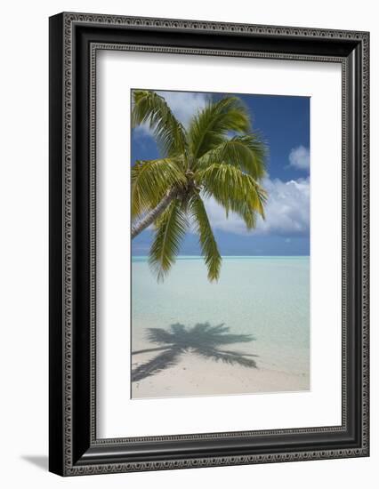 Cook Islands, Aitutaki. One Foot Island. White Sand Beach with Trees-Cindy Miller Hopkins-Framed Photographic Print