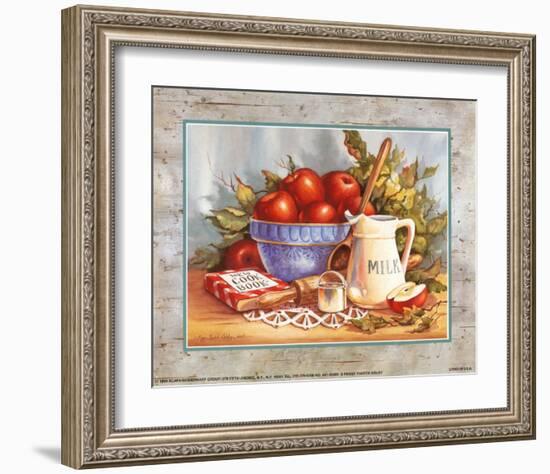 Cookbook and Apples-Peggy Thatch Sibley-Framed Art Print