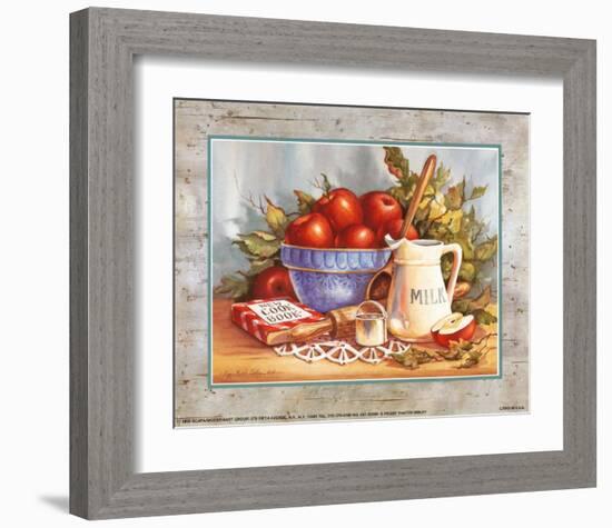 Cookbook and Apples-Peggy Thatch Sibley-Framed Art Print