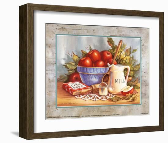 Cookbook and Apples-Peggy Thatch Sibley-Framed Art Print