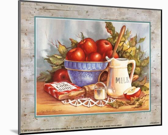 Cookbook and Apples-Peggy Thatch Sibley-Mounted Art Print