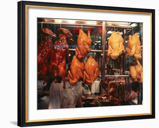 Cooked Peking Duck Displayed in Restaurant Window, Hong Kong, China, Asia-Amanda Hall-Framed Photographic Print