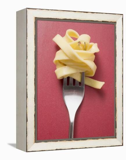 Cooked Ribbon Pasta on a Fork-null-Framed Premier Image Canvas