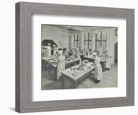 Cookery Class, Hammersmith Trade School for Girls, London, 1915-null-Framed Photographic Print