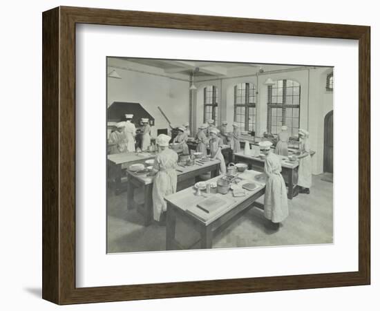 Cookery Class, Hammersmith Trade School for Girls, London, 1915-null-Framed Photographic Print