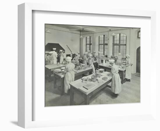 Cookery Class, Hammersmith Trade School for Girls, London, 1915-null-Framed Photographic Print