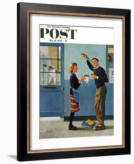 "Cookie Tester," Saturday Evening Post Cover, May 28, 1960-George Hughes-Framed Giclee Print