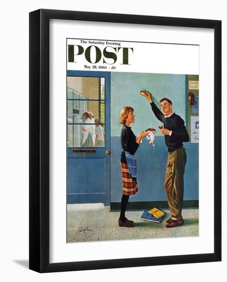 "Cookie Tester," Saturday Evening Post Cover, May 28, 1960-George Hughes-Framed Giclee Print