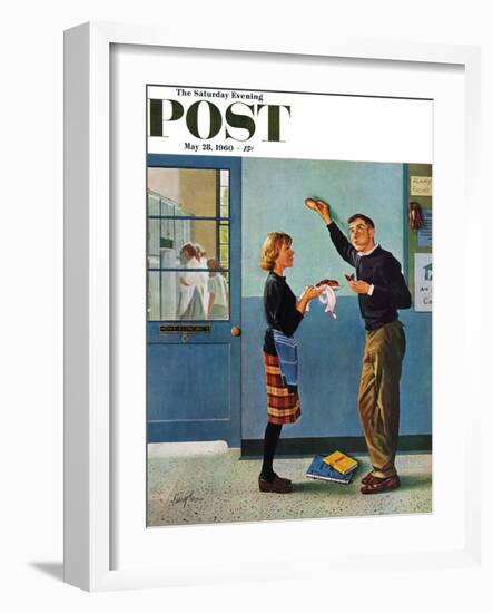 "Cookie Tester," Saturday Evening Post Cover, May 28, 1960-George Hughes-Framed Giclee Print