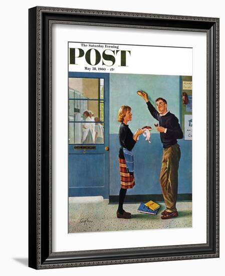 "Cookie Tester," Saturday Evening Post Cover, May 28, 1960-George Hughes-Framed Giclee Print