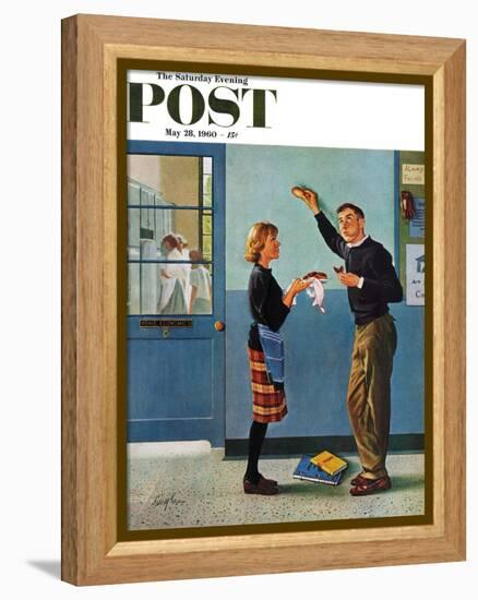 "Cookie Tester," Saturday Evening Post Cover, May 28, 1960-George Hughes-Framed Premier Image Canvas
