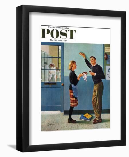 "Cookie Tester," Saturday Evening Post Cover, May 28, 1960-George Hughes-Framed Giclee Print