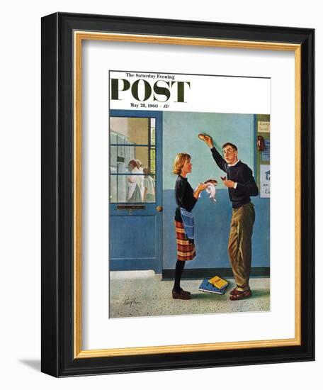 "Cookie Tester," Saturday Evening Post Cover, May 28, 1960-George Hughes-Framed Giclee Print