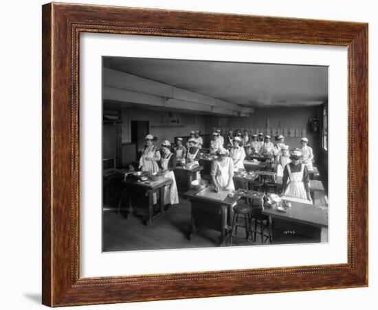 Cooking Class, Seattle, 1909-Ashael Curtis-Framed Giclee Print