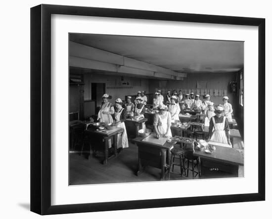 Cooking Class, Seattle, 1909-Ashael Curtis-Framed Giclee Print