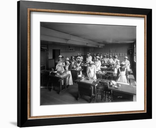 Cooking Class, Seattle, 1909-Ashael Curtis-Framed Giclee Print