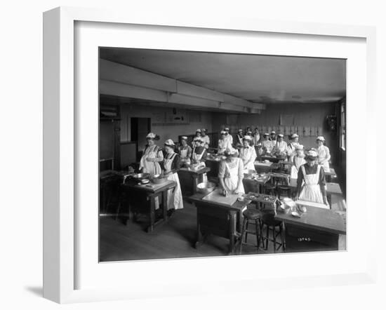 Cooking Class, Seattle, 1909-Ashael Curtis-Framed Giclee Print