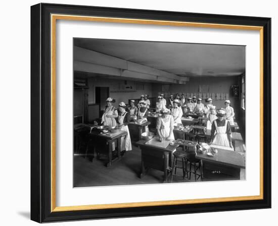 Cooking Class, Seattle, 1909-Ashael Curtis-Framed Giclee Print