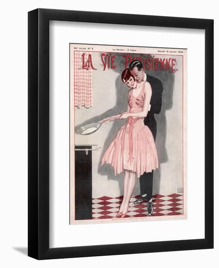Cooking Crepes 1926-null-Framed Art Print