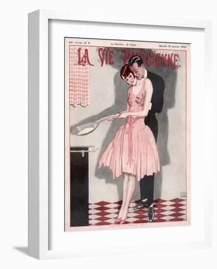 Cooking Crepes 1926-null-Framed Art Print