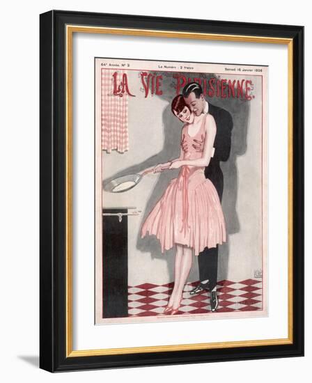 Cooking Crepes 1926-null-Framed Art Print