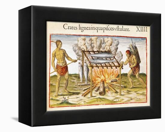 Cooking Fish, from "Admiranda Narratio...", 1585-88-John White-Framed Premier Image Canvas