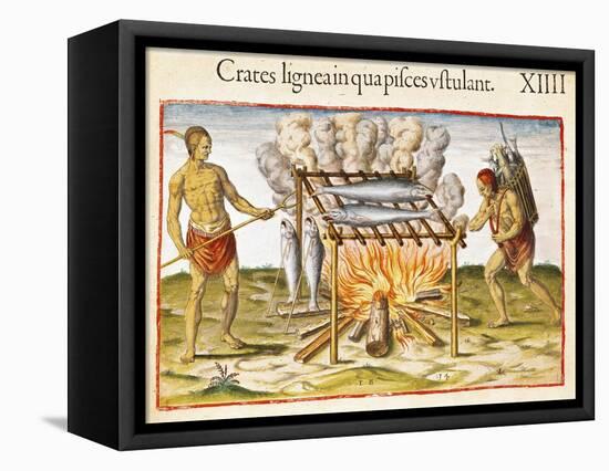 Cooking Fish, from "Admiranda Narratio...", 1585-88-John White-Framed Premier Image Canvas