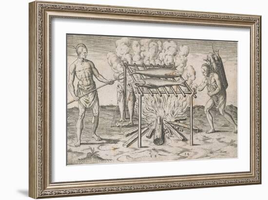 Cooking Fish-Theodore de Bry-Framed Giclee Print