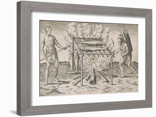 Cooking Fish-Theodore de Bry-Framed Giclee Print