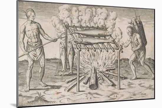 Cooking Fish-Theodore de Bry-Mounted Giclee Print