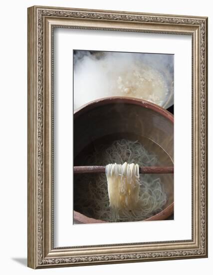 Cooking noodles, Pengzhen, Chengdu, Sichuan Province, China-Keren Su-Framed Photographic Print