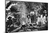 Cooking on a Raft, Paraguay, 1911-null-Mounted Giclee Print