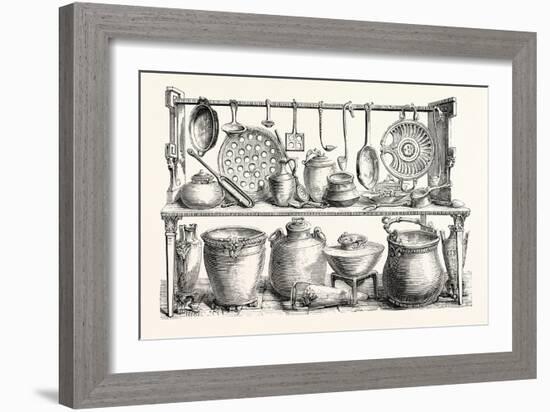 Cooking Utensils from Pompeii in the Museum at Naples-null-Framed Giclee Print