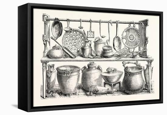 Cooking Utensils from Pompeii in the Museum at Naples-null-Framed Premier Image Canvas