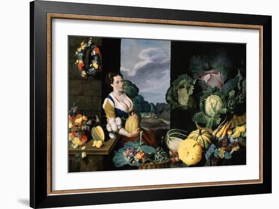 Cookmaid with Still Life of Vegetables and Fruit-Sir Nathaniel Bacon-Framed Giclee Print