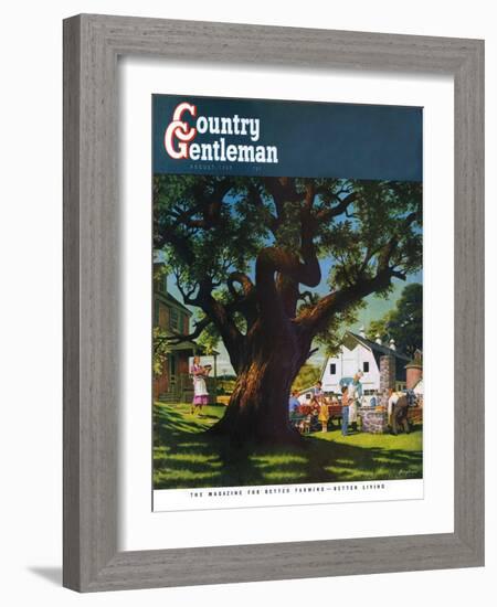 "Cookout," Country Gentleman Cover, August 1, 1950-George Bingham-Framed Giclee Print