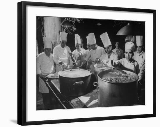 Cooks Preparing Feast For Alba Wedding-Frank Scherschel-Framed Photographic Print