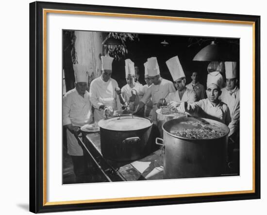 Cooks Preparing Feast For Alba Wedding-Frank Scherschel-Framed Photographic Print