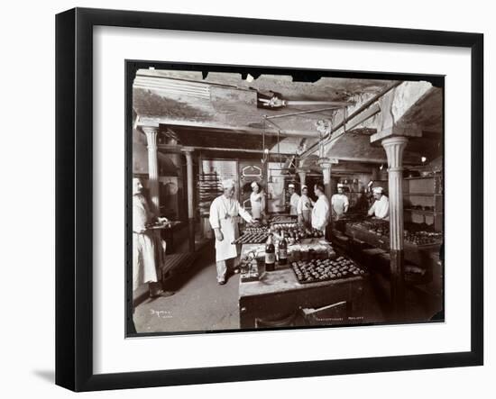 Cooks Working in the Kitchen at Maillard's Chocolate Manufacturers, 116-118 West 25th Street, New…-Byron Company-Framed Giclee Print