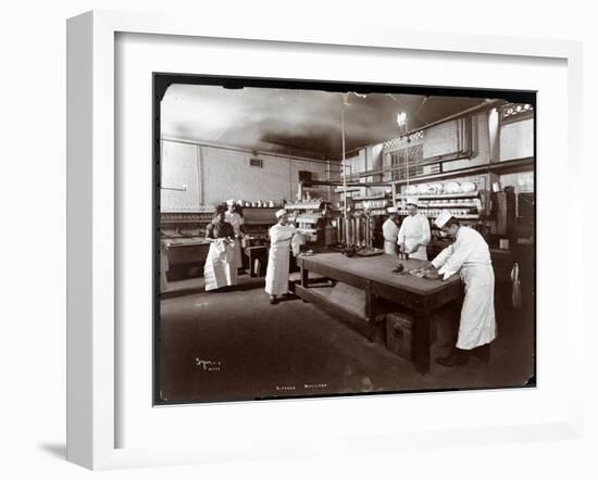 Cooks Working in the Kitchen at Maillard's Chocolate Manufacturers, 116-118 West 25th Street, New…-Byron Company-Framed Giclee Print