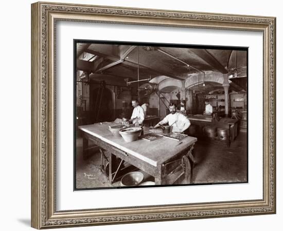 Cooks Working in the Kitchen at Maillard's Chocolate Manufacturers, 116-118 West 25th Street, New…-Byron Company-Framed Giclee Print