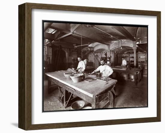 Cooks Working in the Kitchen at Maillard's Chocolate Manufacturers, 116-118 West 25th Street, New…-Byron Company-Framed Giclee Print