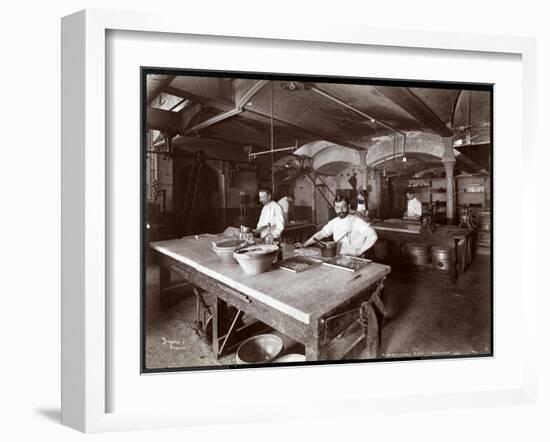 Cooks Working in the Kitchen at Maillard's Chocolate Manufacturers, 116-118 West 25th Street, New…-Byron Company-Framed Giclee Print