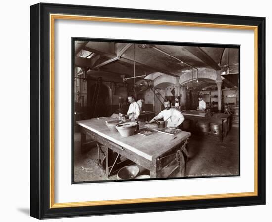 Cooks Working in the Kitchen at Maillard's Chocolate Manufacturers, 116-118 West 25th Street, New…-Byron Company-Framed Giclee Print